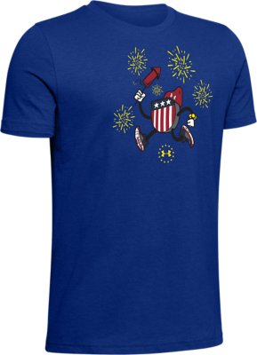 LARGE 1356069 400 Under Armour Boys/' UA Freedom Fireworks Short Sleeve T-Shirt